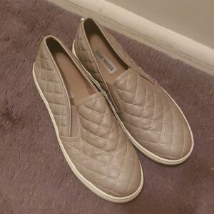 Steve Madden Quilted Tan Slip-On Sneakers